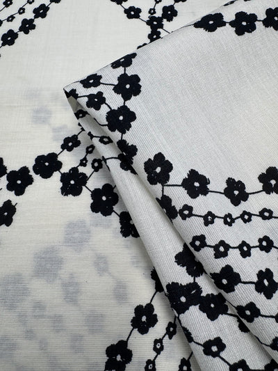 Linen Blend - Noir Blossom - 152cm