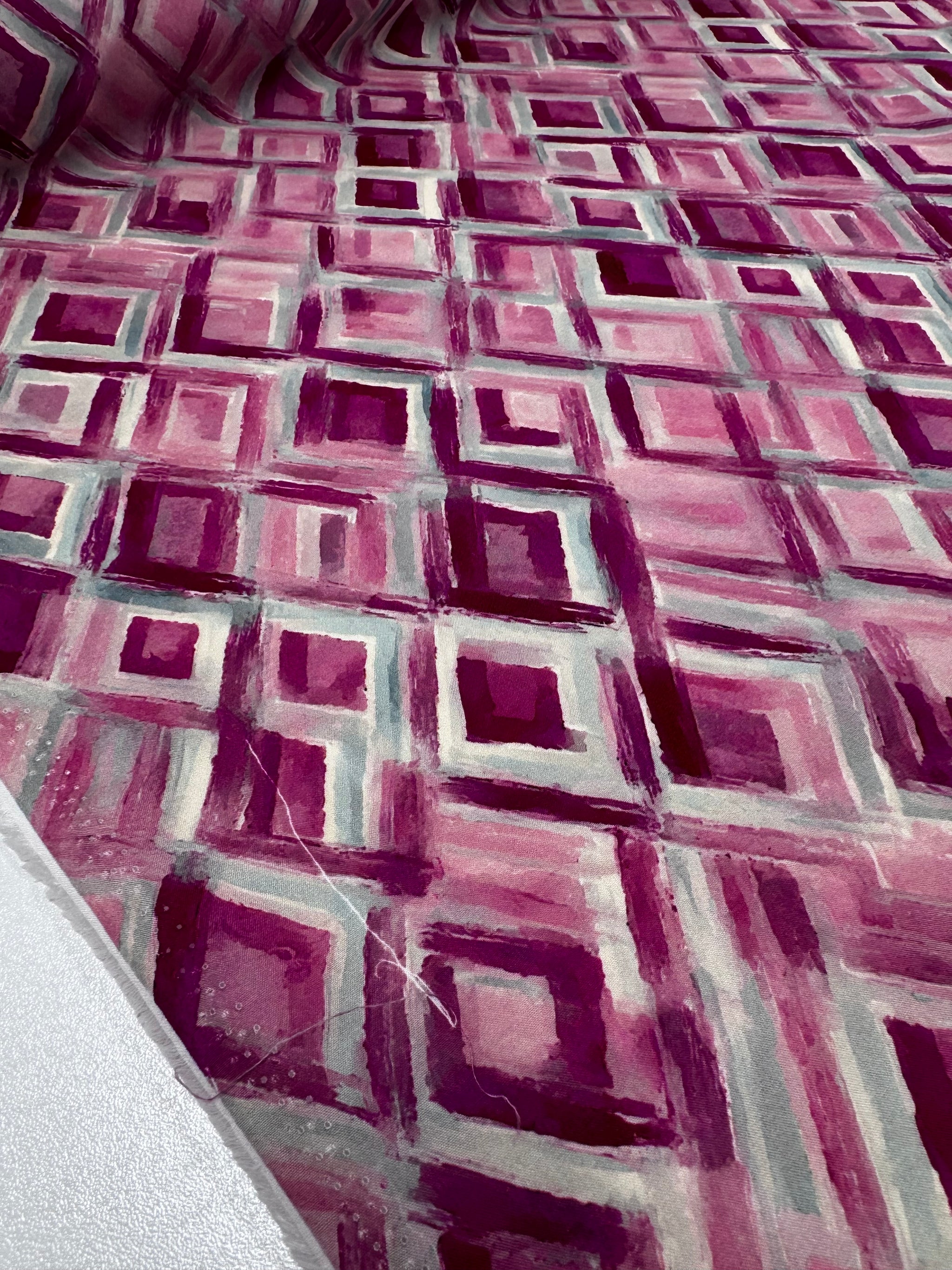 Designer Rayon - Diamond Rose Motif - 145cm