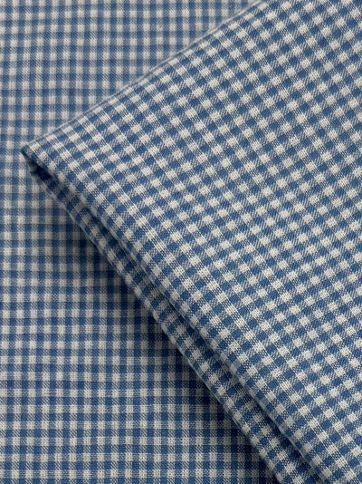 Linen Blend - Mini Blue & White  - 145cm