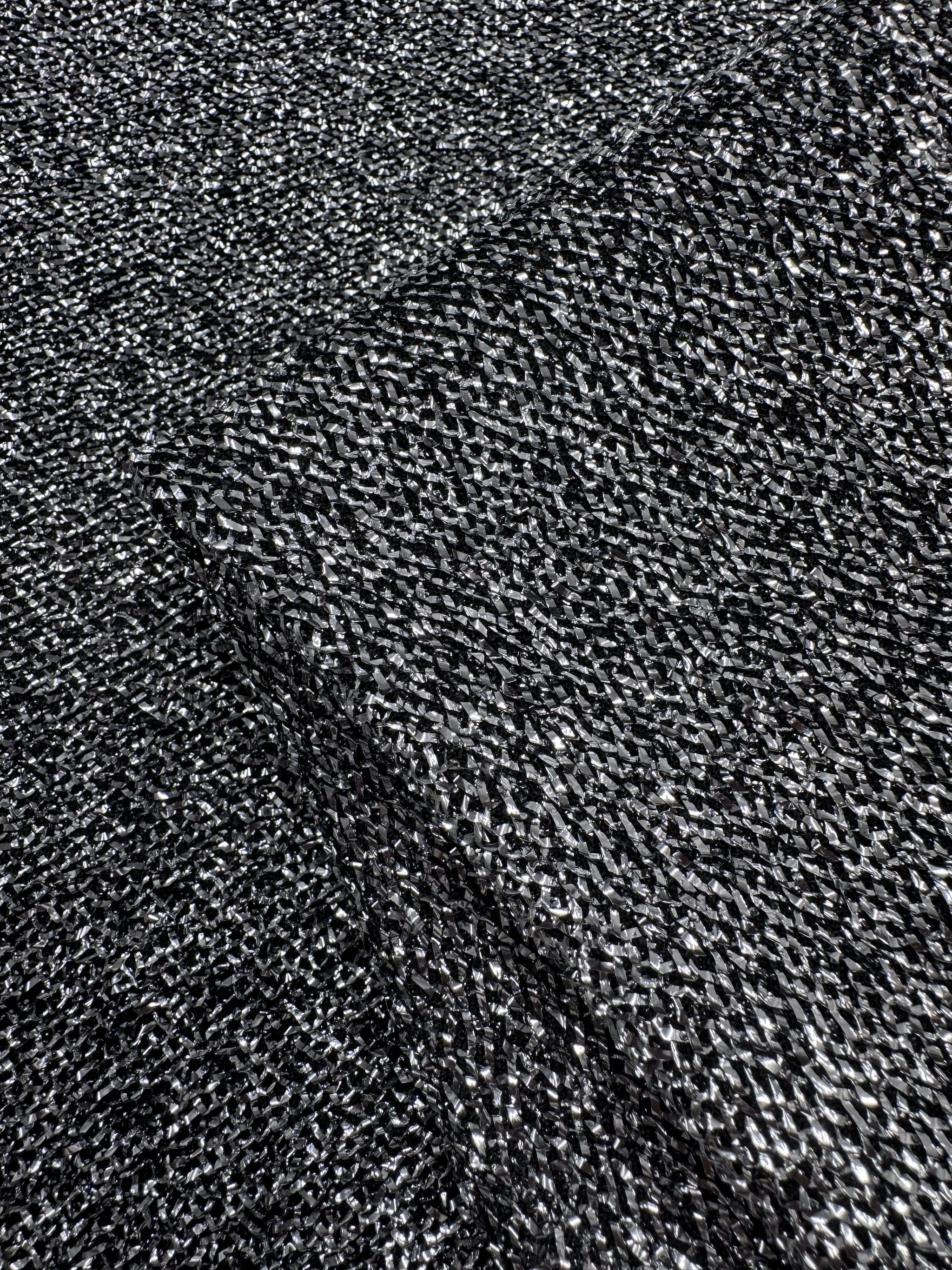 Lurex Stretch Knit - Grey - 155cm
