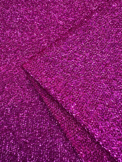 Lurex Stretch Knit - Hot Pink- 155cm