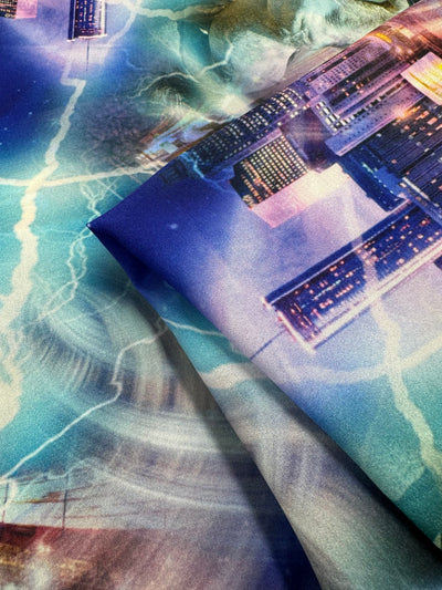 Printed Crepe - Neon Waves - 148cm