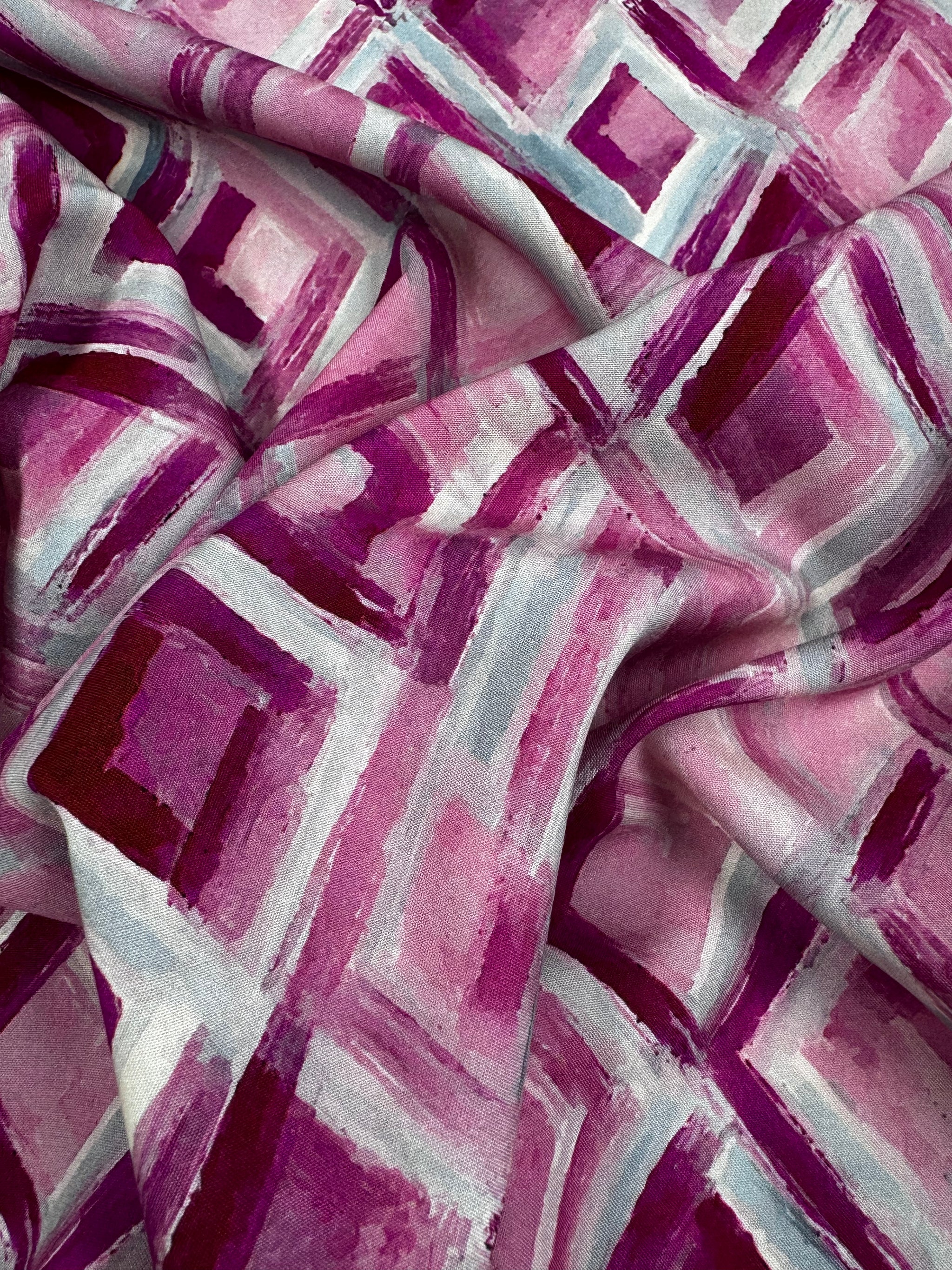 Designer Rayon - Diamond Rose Motif - 145cm