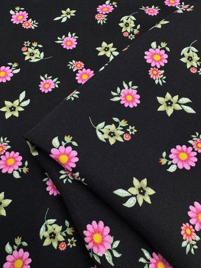 Linen Blend - Midnight Bloom - 148cm