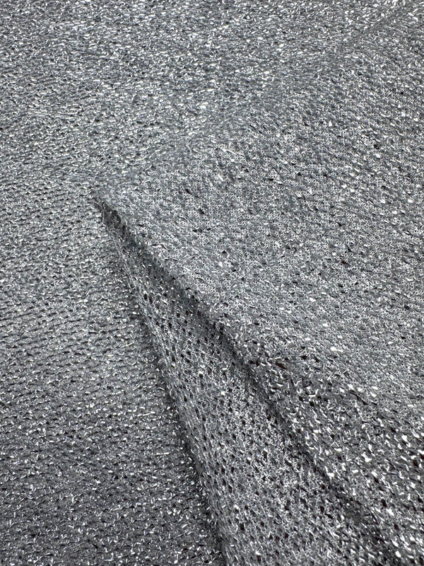 Lurex Stretch Knit - Silver - 155cm