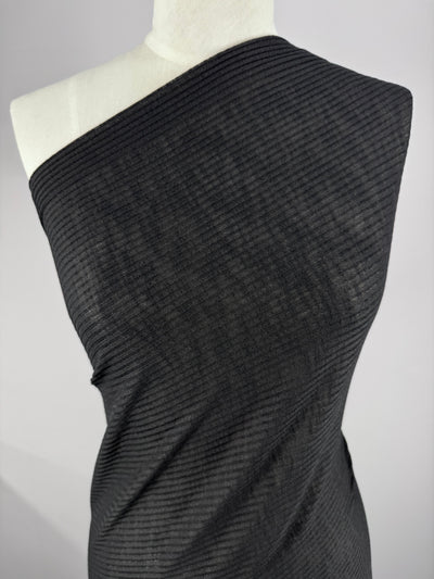 Rib Knit 2x2 - Black - 135cm
