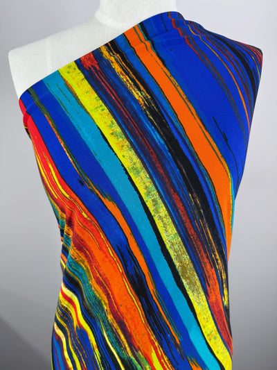 Designer Printed Lycra - Electric Stripe - 150cm