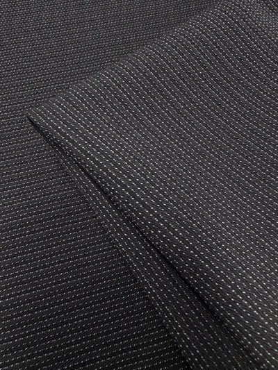 Wool Suiting Textured Crepe - Black - 154cm