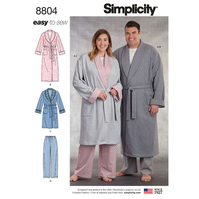 Pattern - Simplicity - 8804 - Women’s and Men’s Robe and Trousers