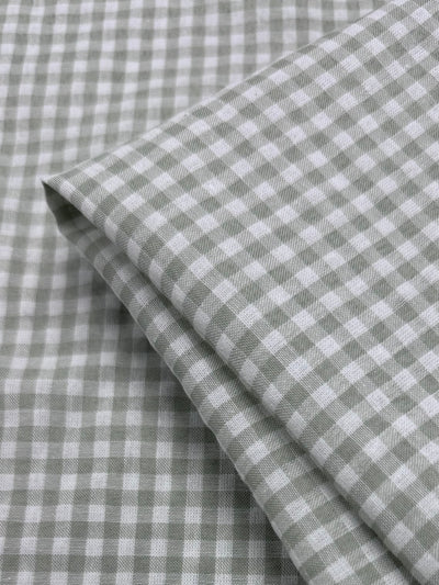 Linen Blend - Mid Elm & White  - 150cm