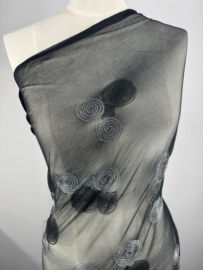 Designer Mesh - Orbit Embroidery - 150cm
