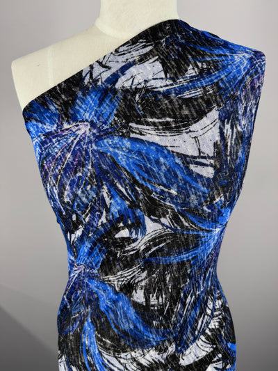 Textured Knit - Cobalt Bloom - 135cm