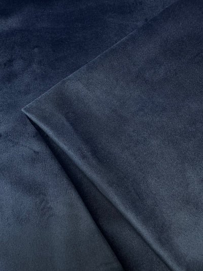 Navy velour upholstery fabric