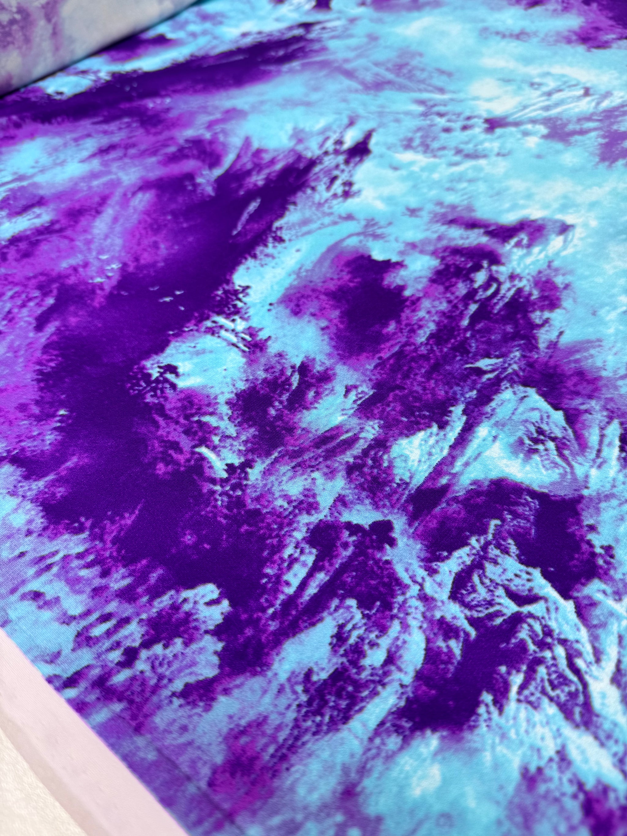 Designer Printed Lycra - Amethyst Mist - 150cm