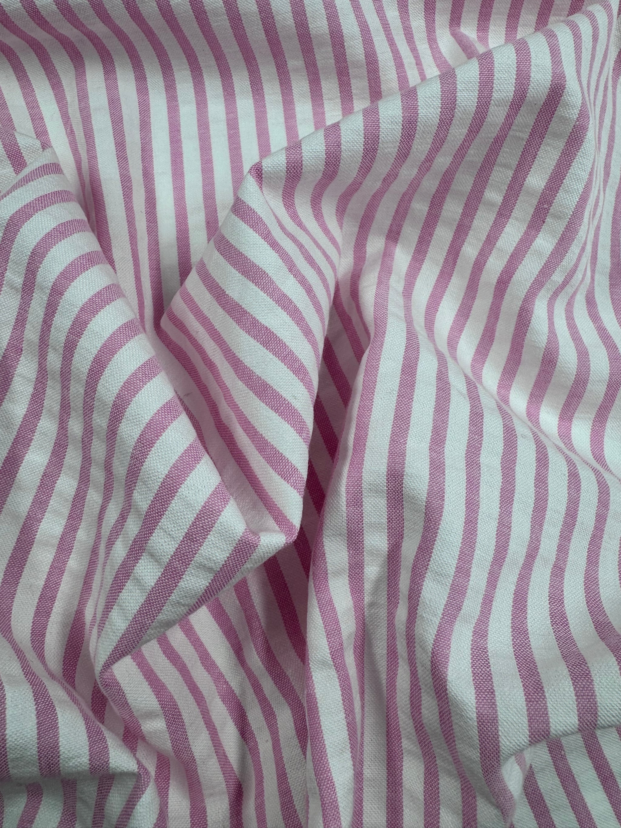 Cotton Seersucker - Pink/Ivory - 145cm
