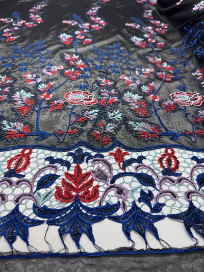 Designer Border Lace - Nocturne Vine - 135cm