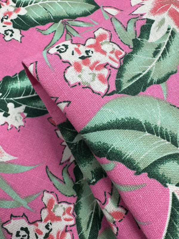 Printed Linen Blend - Jungle Bloom - 140cm