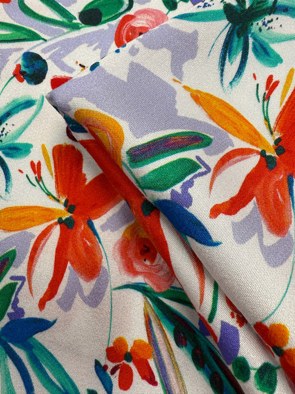 Mercerised Rayon - Tropical Brushstroke - 150cm