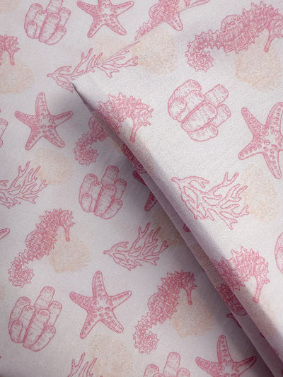 Printed Cotton - Pink Seashell - 150cm