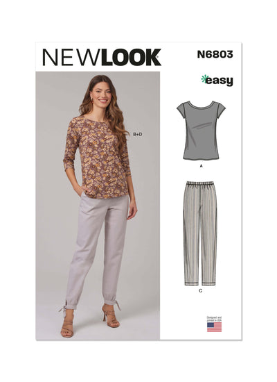 Pattern - NEW LOOK - 6803 -  Misses’ Knit Tops and Trousers