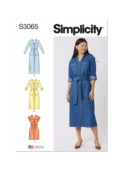 Pattern - Simplicity - S3065 - Misses’ and Women’s Dresses with Tie Belt