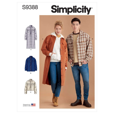 Pattern - Simplicity - S9388 - Unisex Shirt Jackets