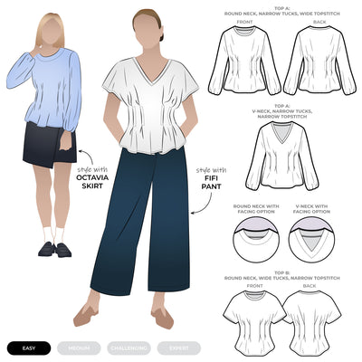 Pattern - Style Arc - Flick Knit Top Multi Size